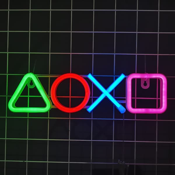 Spelikoner Ljus USB-driven Spel Neonskylt för Väggdekor Spelbordstillbehör och Spelrumsdekor för Sovrum 14\" x 5.9 \"