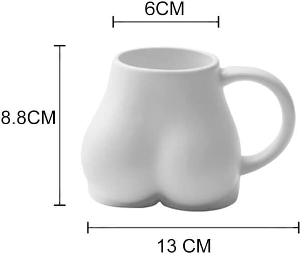 Morsom kaffekopp rumpeformet keramisk kopp tekopp jule- og valentinsdagsgave