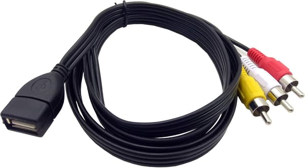 USB til 3RCA-kabel 1,5 m USB 2.0 hun til 3 RCA han-stik splitter lydvideo AV-kompositadapterkabel (USB F/3RCA M)