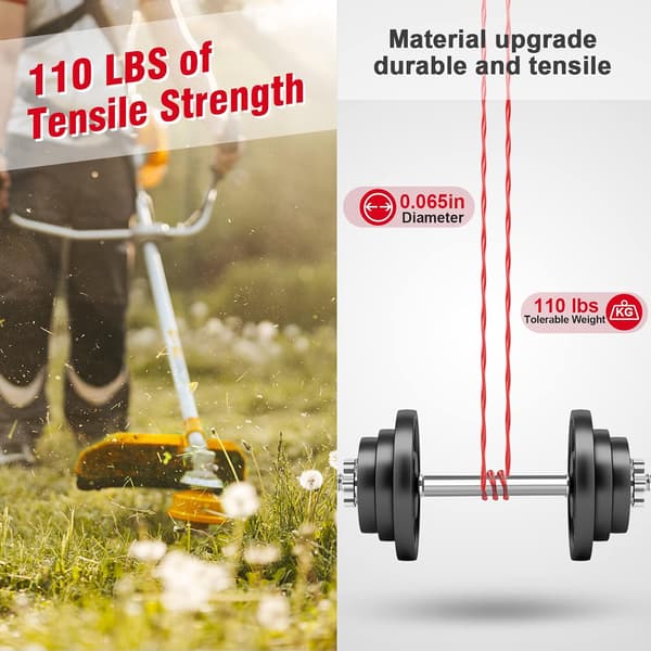 Erstatningsspoler for trimmer kompatible med Worx Weed Eater 0.065in WA0010 Weed Wacker-påfyll og WA6531 Spoledeksel (6 spoler+1 deksel)