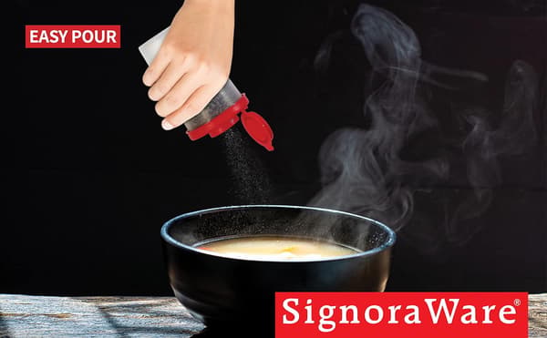 Salt- og pepperstrøsett 2 store mini-saltstrøere for utendørs piknik med rød hette og dispenser med plastforsegling