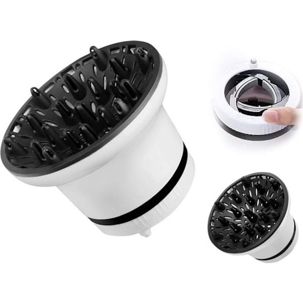 Professionelt hårtørrertilbehør med diffuser Universal diffuser-tilbehør Justerbar hårtørrer-diffuser Velegnet til krøllet og bølget hår.