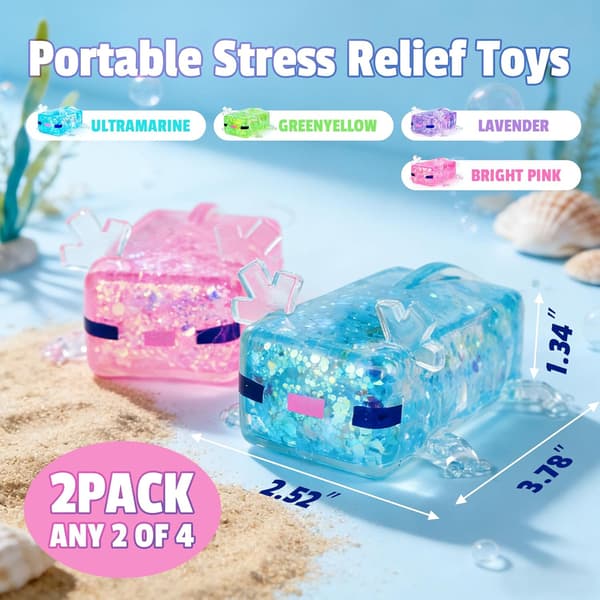 2 STK Axolotl Squishy Stresslegetøj Sødt Klemme Fidget til Angstdæmpning Bærbart Afslapningslegetøj til Børn og Voksne Kontorgave