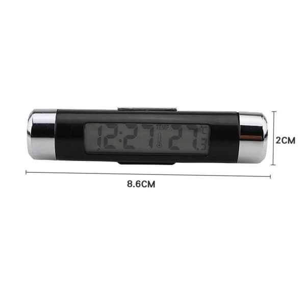 Bilur Termometer 2 i 1 LED Display med Baggrundsbelysning Bilinstrumentbræt Temperaturmåler til Køretøjer Nem Installation