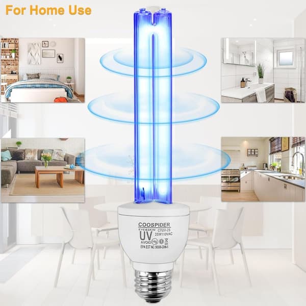 UV-pære 25 Watt UVC-lampe til kælder/lager/bil E27 220V (Ozon)