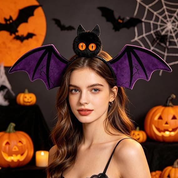 Halloween Flaggermushodebånd Flaggermusvinge Hodebånd Vampyrflaggermus Hodeplagg Halloween Kostymer for Cosplay Party Vinge