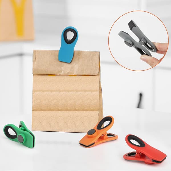 Chip Clips Magnetiska påsklämmor för matförvaring 12-pack flerfärgade