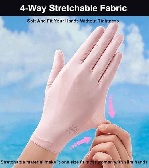 Tynde handsker Solhandsker til kvinder UV-beskyttelse Hel finger UV-handsker Kørehandsker Dame Solbeskyttelseshandsker