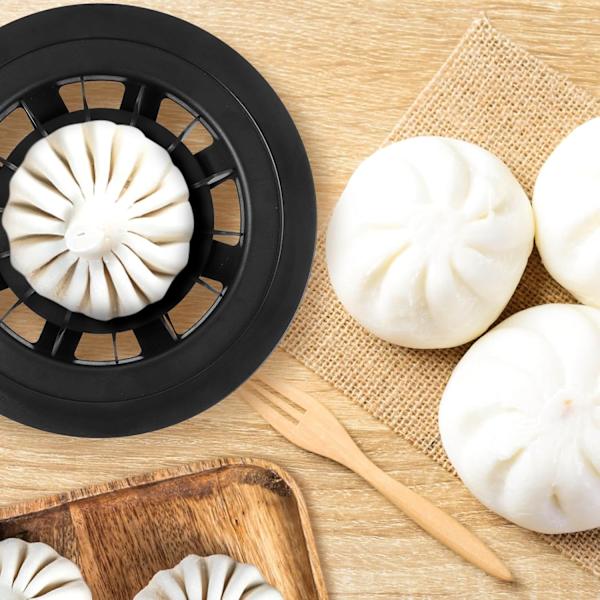 Baozi Maker 7.09\" Dumpling Momo Ravioli Maker Machine Instant Pastry Pie Steamer Bun Mold Black