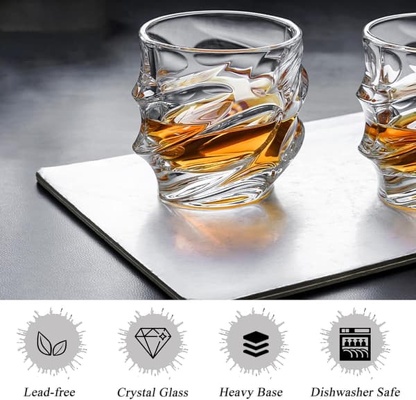 Et premium glassæt til whiskyelskere, perfekt til underholdning og julegaver, 4-dele