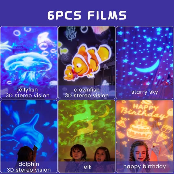 Ocean Night Light Projector Kids Galaxy Projector for Bedroom Nebula Star projector with USB Cable 360 Degree Rotation Kid Night Light Lamp