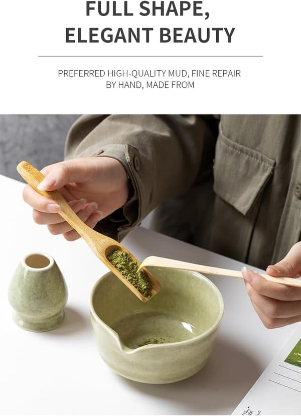 Matcha-te-set Traditionell visp & skål Startkit Presentförpackning för teälskare Jul & Sinterklaas Matcha-pulver ingår ej