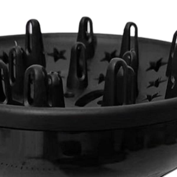 Universal hårdiffusor anpassningsbar hårtorksfäste för hårtorksmunstycken från 3,8-6 cm diameter Black