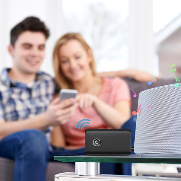 Oppgradert Bluetooth 5.3 sender og mottaker bærbar trådløs adapter 2-i-1 hjelpelydmottaker for datamaskiner hodetelefoner