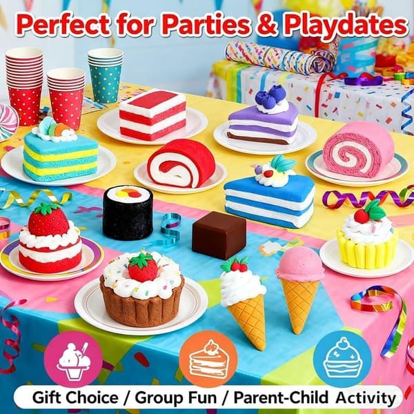 Lufttorkande lersats för barn 12 minidessertpyssel Giftfri DIY-present