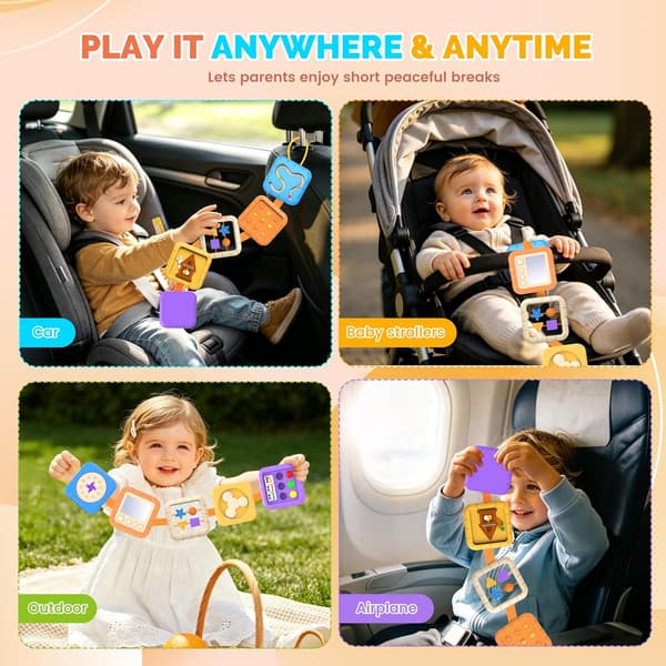 Aktivitetsbrett for 1-åringer, flyreisenødvendigheter, reiseleker for barn
