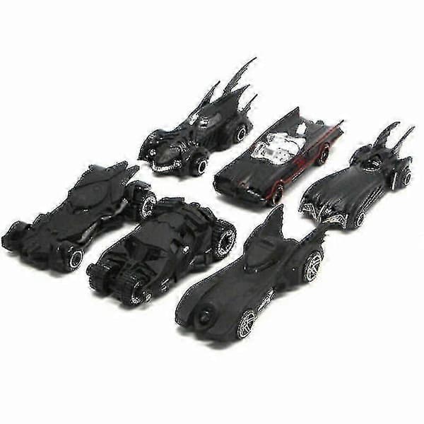 Sæt med 6 Batmobile billegetøjskøretøjer i metal