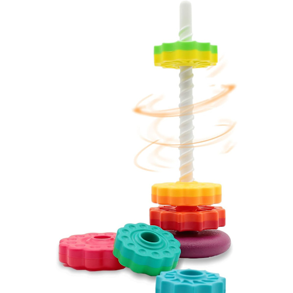 Spin Stack LegetøjPremium Stacking Legetøj til BørnSpinning Stacking Legetøj til Babyer og SmåbørnPædagogisk Legetøj til SmåbørnAutisme Sensorisk Spin Legetøj