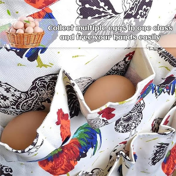 Eggsamleforkle — Forkle for å samle egg fra høns, ender og gjess — Hønseeggholder — Eggsamleforkle for husmødre og bønder