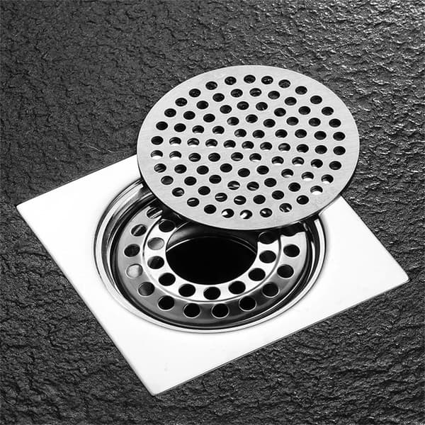 3,1-tommers dusjsil i rustfritt stål, flat, rund badekarfilter, baderomsgulvavløpsbeskytter, sølv.