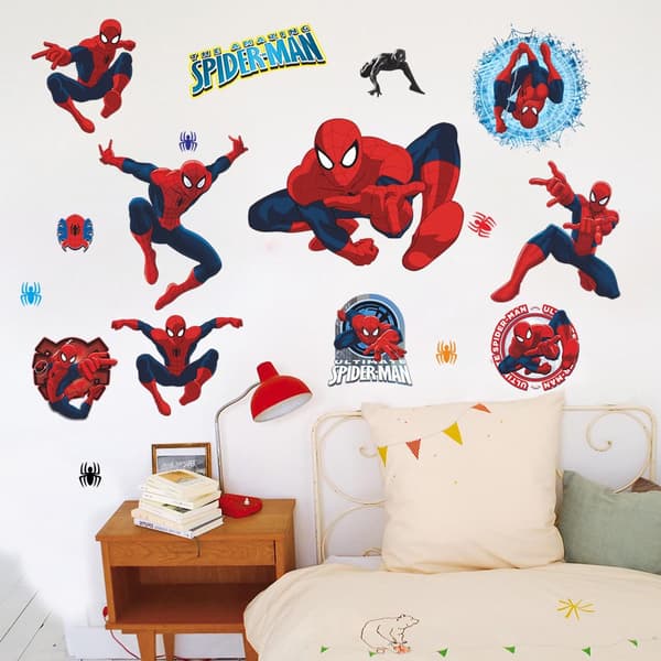 Upeat Spiderman-seinätarrat lastenhuoneeseen