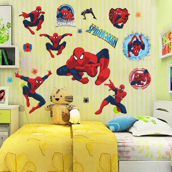 Upeat Spiderman-seinätarrat lastenhuoneeseen