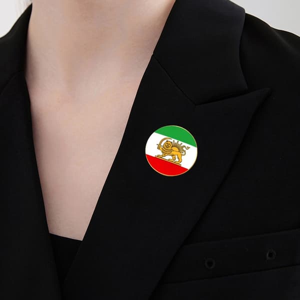 Unikt Iran Design Rustfrit Stål Reversnål Broche Dekorativ Del Sølv silver Map three