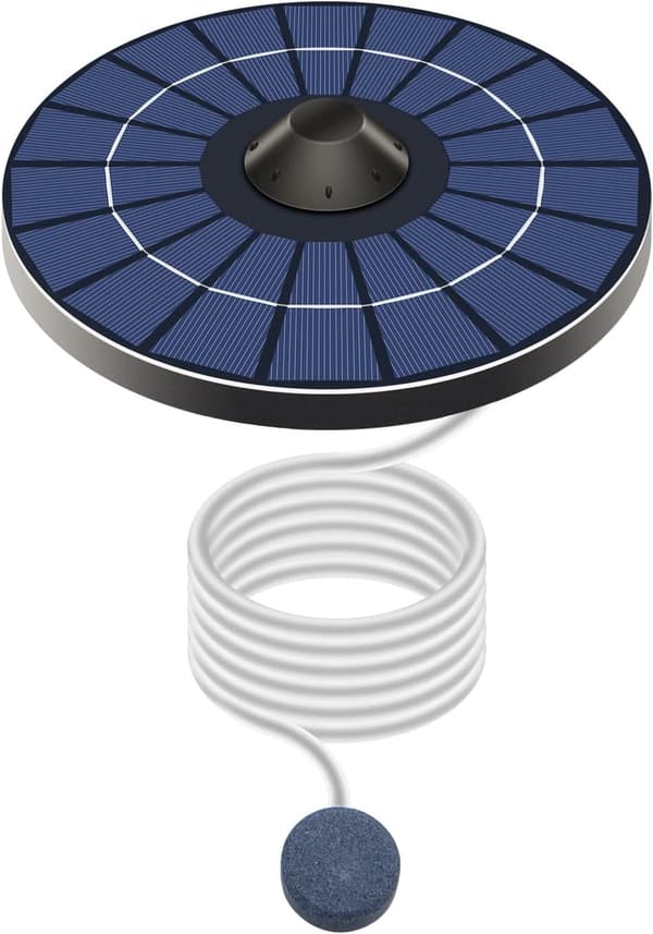 Solcellsdriven flytande dammluftare 2,5W Solcellsdriven luftpump med luftslangar och bubbelstenar Dammluftare Bubbeloxygenator