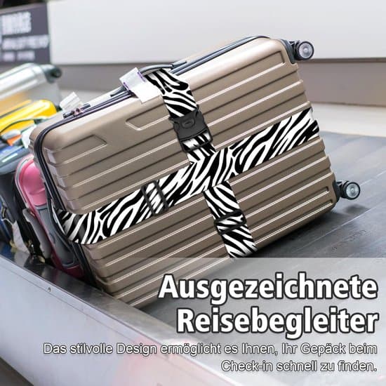 Zebraprint bagagestropper 2-pak – Sort Hvid Dyremønster Kuffertbælter med Quick-Release Spænde Fed Mode Rejsetilbehør