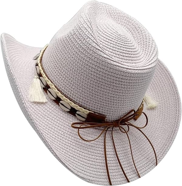 Strå Cowboyhat til Mænd og Kvinder Bred Skygge Western Solhat Pakbar Panama Strandhat til Sommer