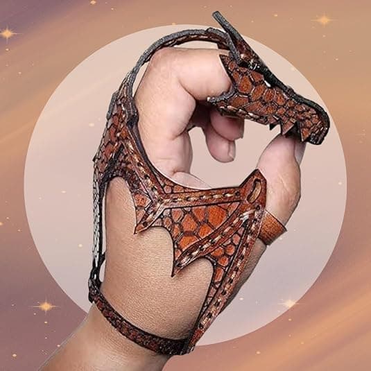Läderarmband, drakdesign, justerbart, lämpligt för både män och kvinnor, rollspelsarmband, perfekt present, brun.