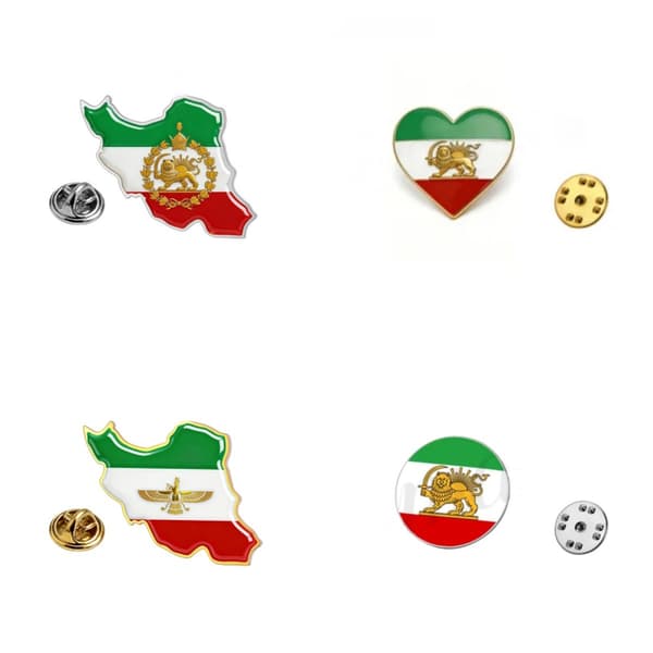 Unikt Iran Design Rustfrit Stål Reversnål Broche Dekorativ Del Sølv silver Map 2