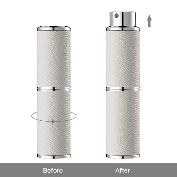 2 STK Parfume Atomizer 8ML Læder Tom Köln Sprøjte Mini Parfume Sprayflaske til Rejser (Sort Hvid)
