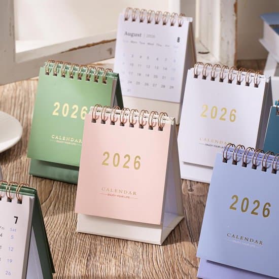 2026 Skrivbordskalender - Stående blädderkalender - Schemaläggning - Tjockt 250 g/m² papper - 122 x 76 cm - Rosa