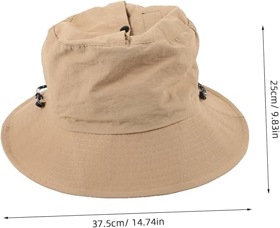 Flickors bucket-hatt Lätt och andningsbar solhatt i polyester för strandfest Khaki