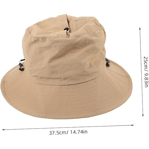 Pige bøllehat let og åndbar polyester solhat til strandfest khaki