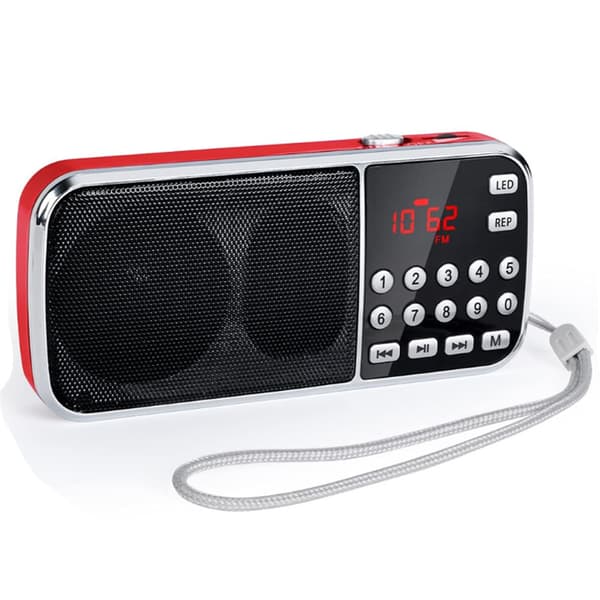 Bärbar USB AM/FM-radiohögtalare musikspelare stöder Micro SD/TF-kort