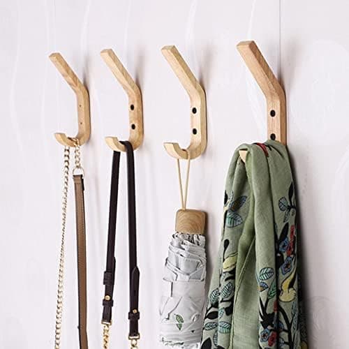 4-pack väggkrokar Unik kurvdesign Dubbelkrok för upphängning av hattar, rockar, nycklar, veranda, rum, sovrum, kontor, dekorativ