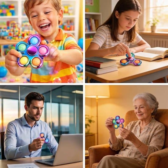 3-pack – Pop Fidget Spinner-leksaker för barn och vuxna – Lindrar stress och främjar lugn – Sensoriska leksaker för barn med autism och ADHD