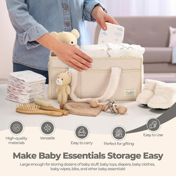 Babyble Organizer til bleer Nyfødt Register Bil Organizer Råhvid
