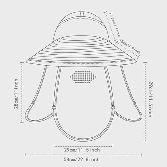 Solhatt för kvinnor UPF50+ - 4-i-1 Design - Justerbart Nackskydd - Andningsbar Polyester - För Strand & Utomhus - Med Hästsvansöppning