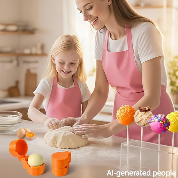 2 st runda Cake Pop Form Set 3D-printad sfär Cake Pop Cutter & Pusher Bakverktygstillbehör för hemfödelsedagar och bröllopsdesserter