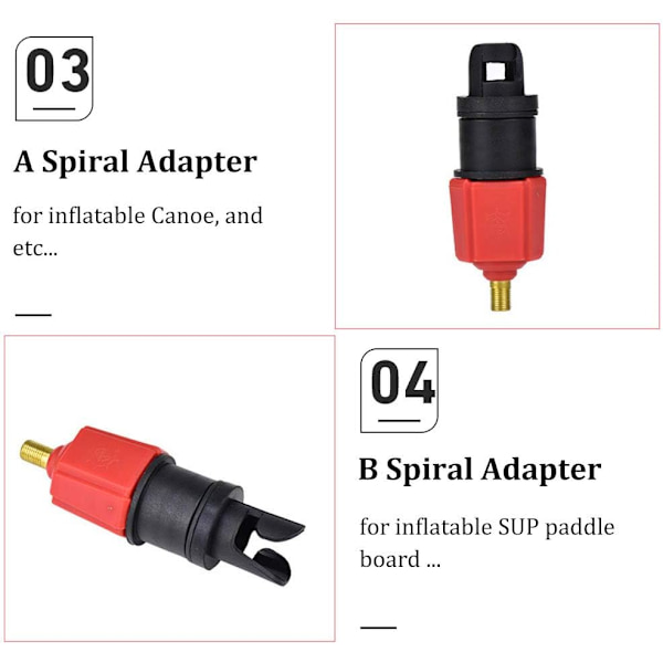 Bilkompressor til oppustelig pumpeventiladapter 4 dyseadapter til luftmadras svømmering/pool oppustelig seng/sofa båd kajak SUP sort
