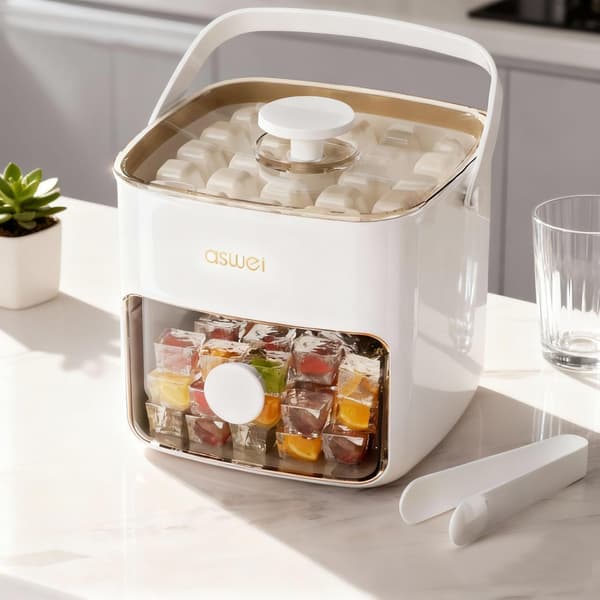 Premium isbitsform - Ismaskin för drycker, whiskey, öl, cocktails, kaffe med transparent förseglingslock
