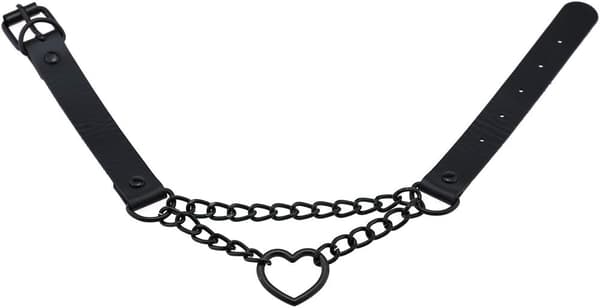 Hjerte læder choker punk PU halskæde goth choker blød krave kæde til kvinder gaver