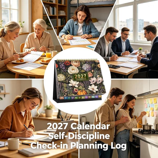 Skrivebordskalender 2027 Bordkalender til planlægning