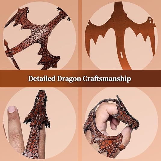 Läderarmband, drakdesign, justerbart, lämpligt för både män och kvinnor, rollspelsarmband, perfekt present, brun.