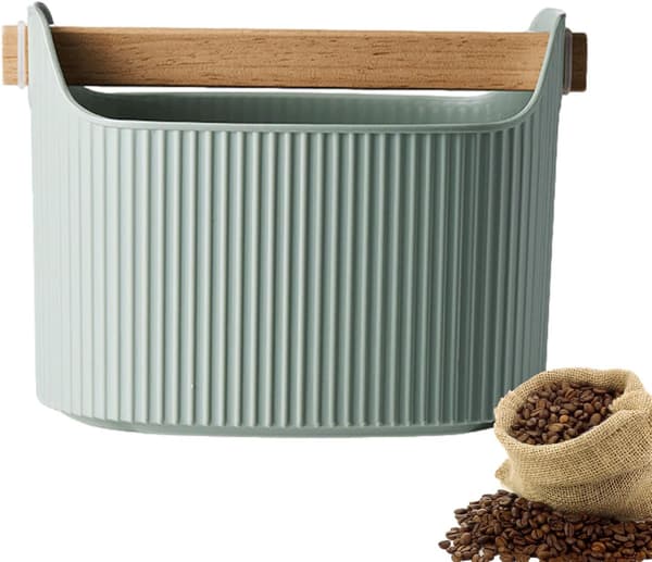 Kaffeknockbox i rostfritt stål för espressorester med gummiknoppstång, halkfri bas 7,48 x 5,2 tum