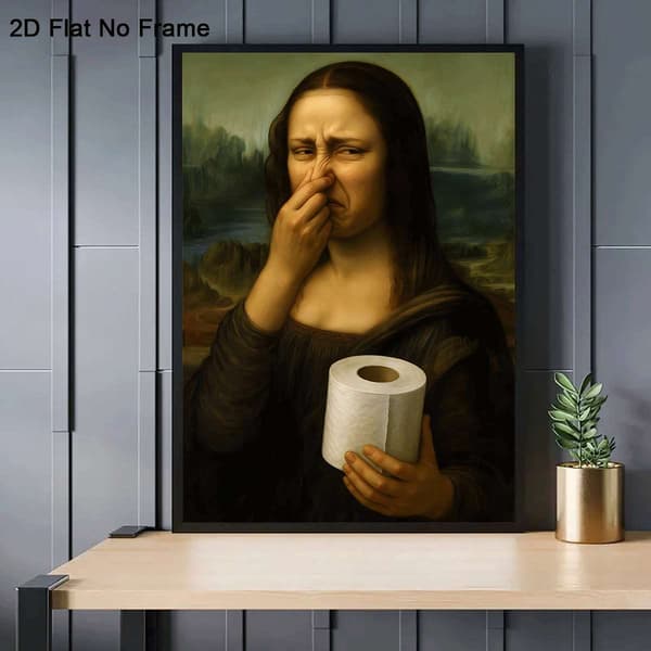 Rolig Mona Lisa Canvasaffisch – Modernt Väggkonsttryck för Heminredning 30x40cm Frameless
