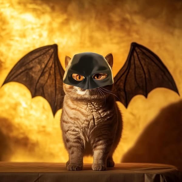 2 st kattfladdermusmask Halloween kostymtillbehör för katter Kattfladdermus cosplaykläder (Medium)